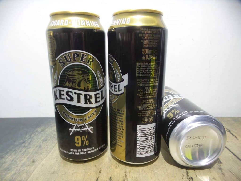 kestrel super premium lager 24x1 can 50cl