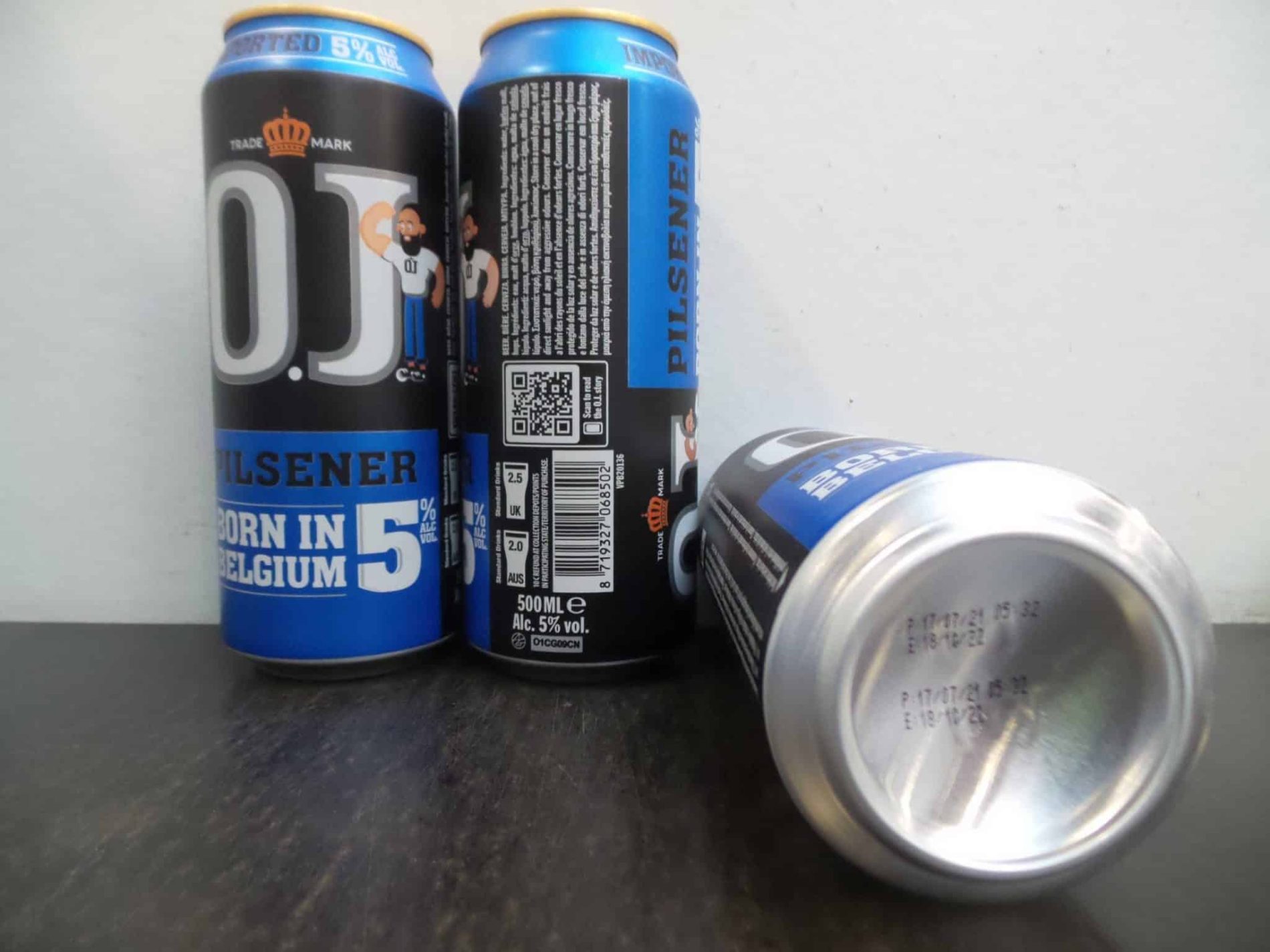 o.j 5% pilsener 24 x 500ml cans