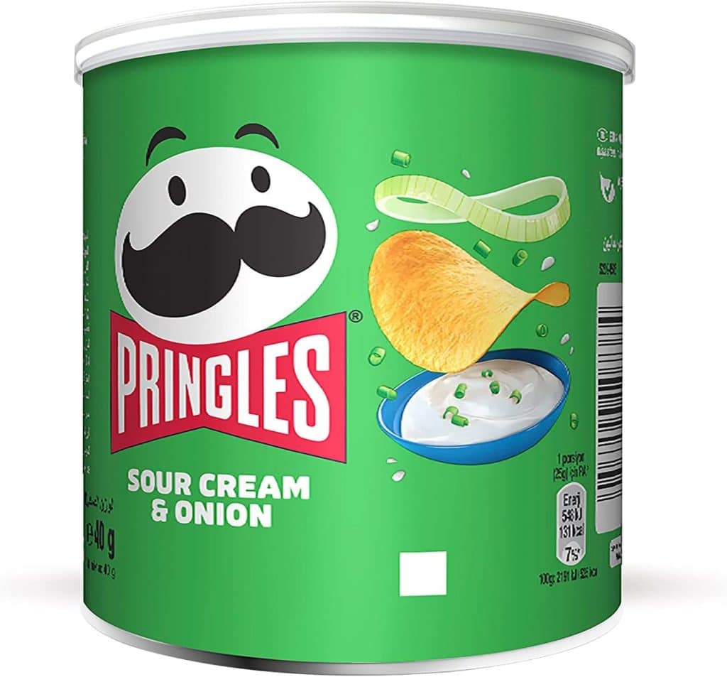 pringles sour cream & onion chips 12 x 40 gm