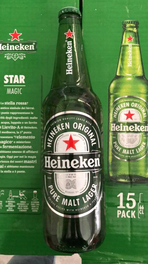 heineken lager 66cl. nrb x 15 , abv 5%
