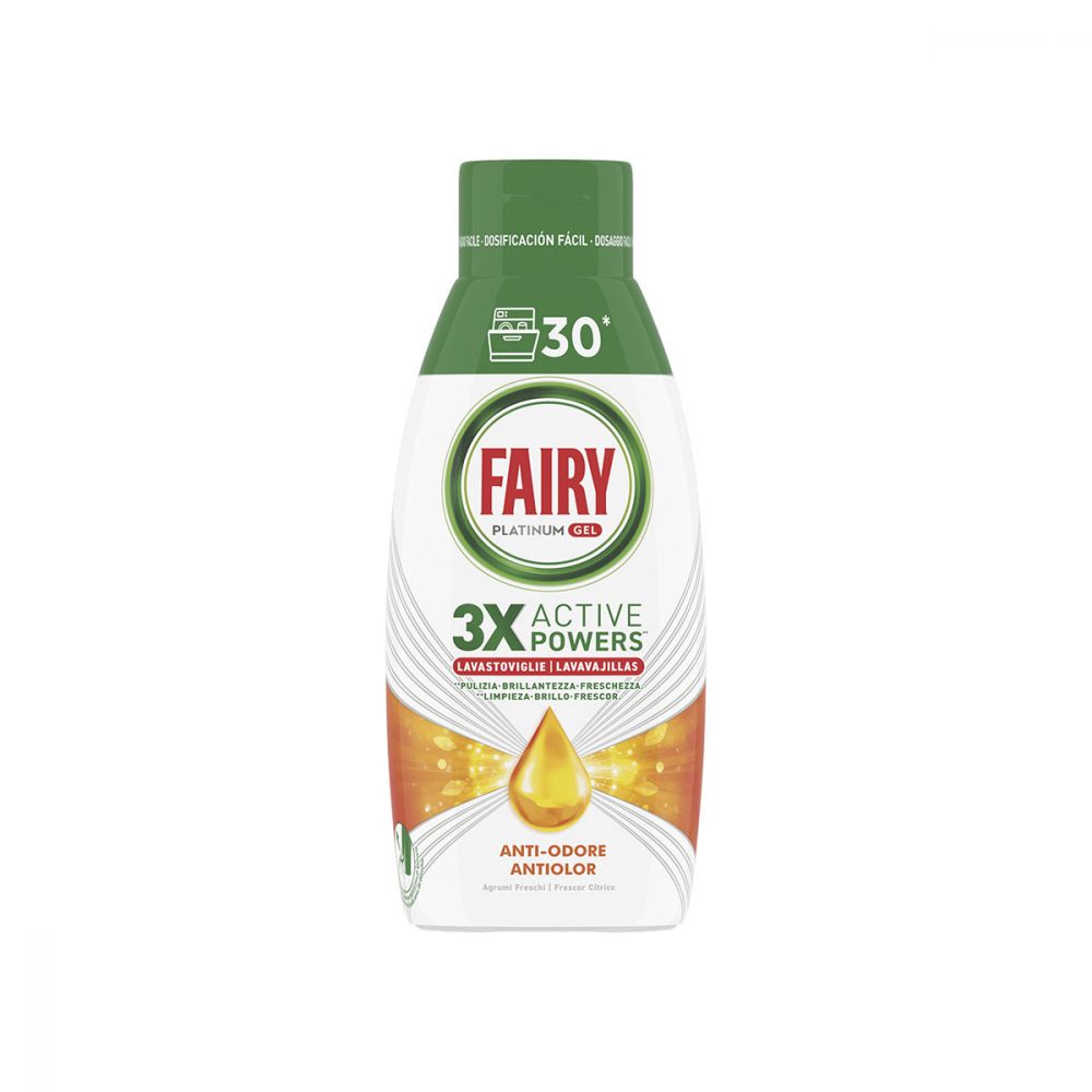 fairy gel lavastoviglie 600 ml. platinum anti odore