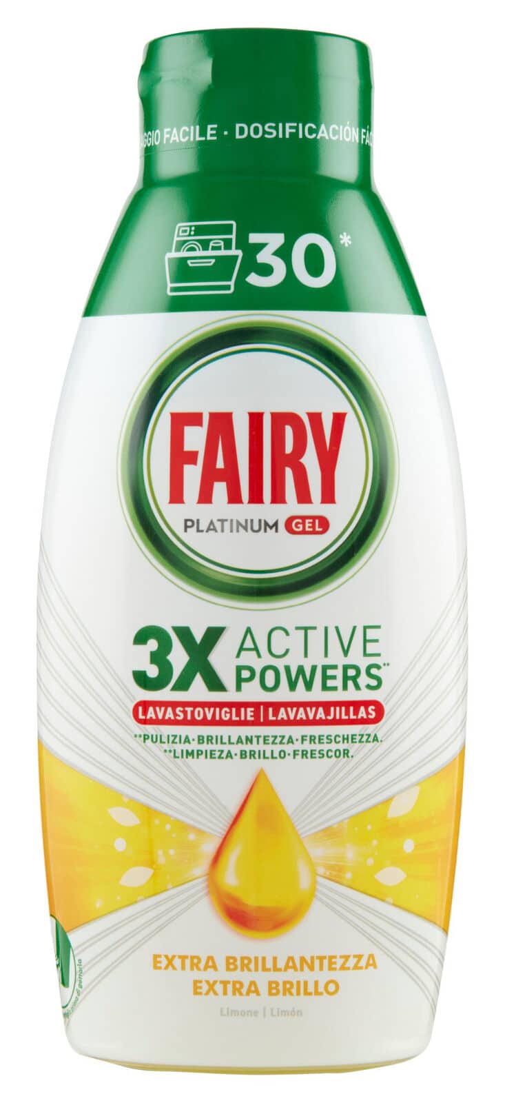 fairy gel lavastoviglie 600 ml. platinum lim.extra brillantezza