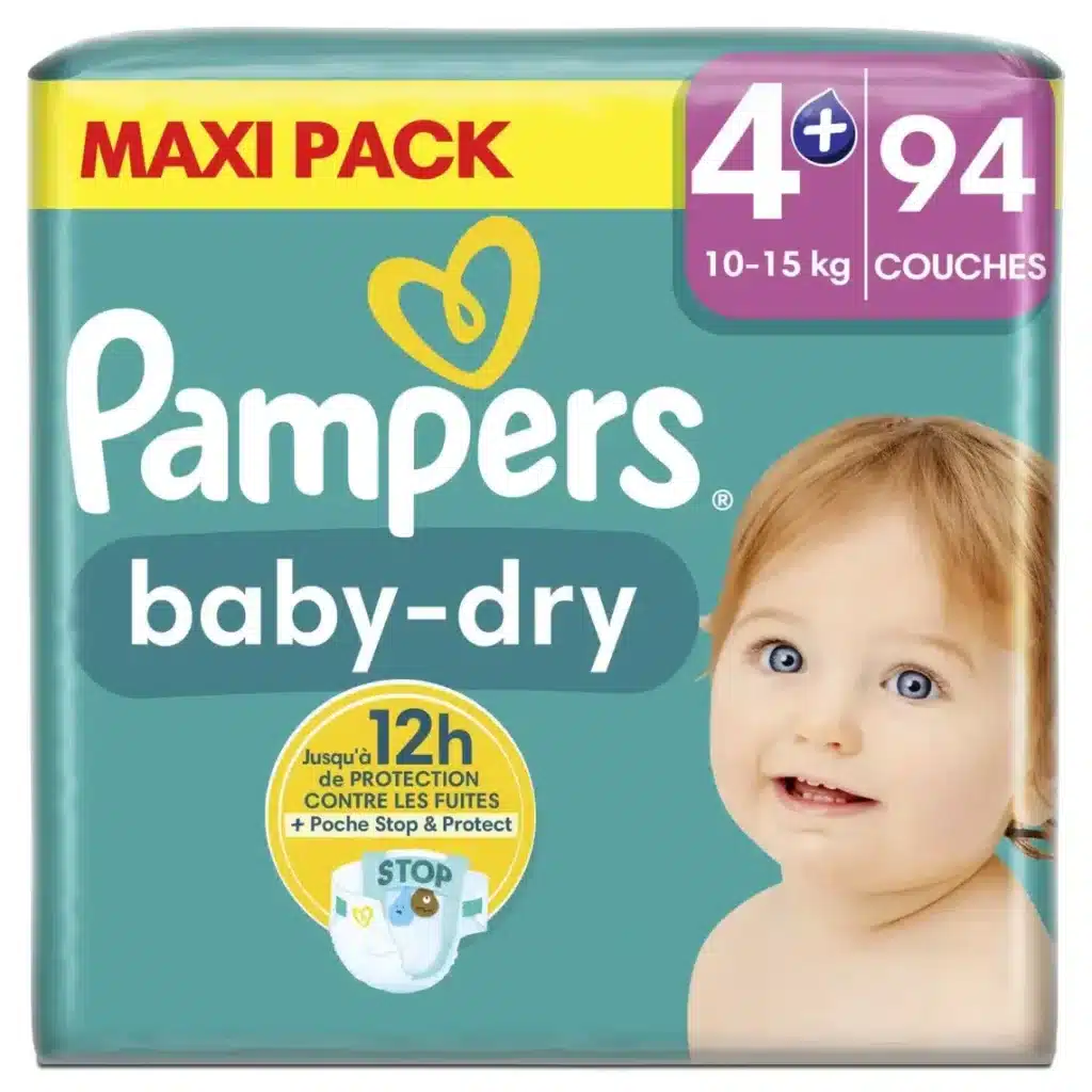 pampers n°4+ baby dry 94x